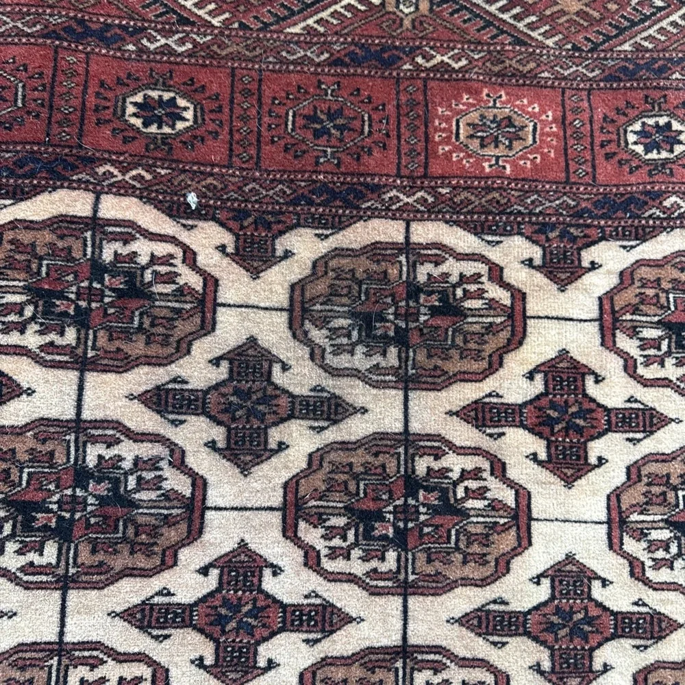 Turkmen‎ Oriental Tekke Rug Wool Geometric 46X 74 inches